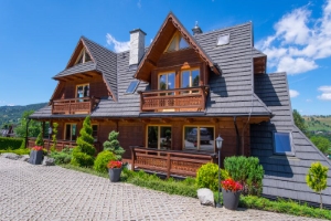 Balkon met uitzicht op de Tatra